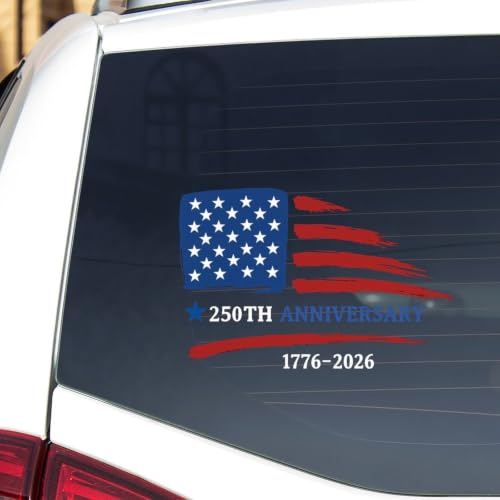 Image of 2pcs 250th Anniversary America 1776-2026 Car Window Decals American Flag | Sticker 1776-2026 American Flag Patriotic Eagle Vinyl Decal for Car Truck Bumper Laptop Window Decor 10 inch 10 inch