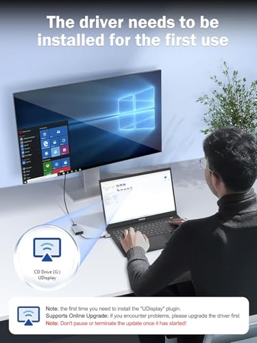 Image of USB to HDMI Adapter, USB 3.0 /2.0 to HDMI 1080P Video Graphics Cable Converter Compatible with Windows 7 /8 /8.1 /10,Desktop, Laptop, PC, Monitor, Projector, HDTV (USB TO HDMI ADAPTER)