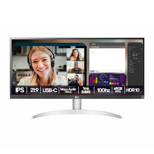 Monitor LG UltraWide™ - Tela IPS de 29', 21:9, USB-C, 7Wx2 MaxxAudio®, sRGB 99%, 100Hz - 29WQ600B