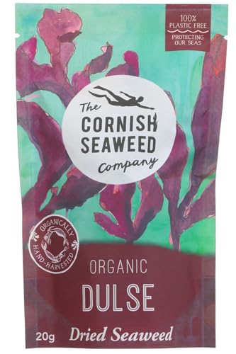 Image of 100% Organic Dulse Dried Seaweed by The Cornish Seaweed Company | 20g Pouch | Great For Curries and Pasta | 100% Organic Cornish Seaweed