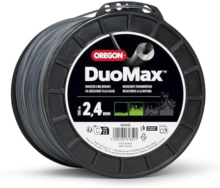 Oregon Runder Nylon Mähfaden 2,4mm, 2,4 mm x 180 m (106503E) | Für hohes Gras, Unkraut, Rasen und dichte Vegetation, Robuster Profi-Nylonfaden, Für die meisten Rasentrimmer