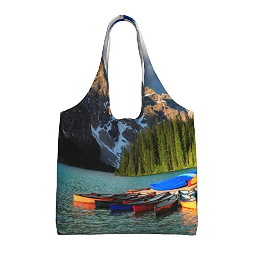 Sacs d'épicerie pour voyage et gym Moraine Lake Canoes cabas esthétique