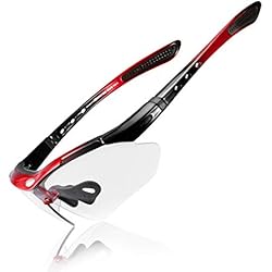 Gafas De Seguridad Fotocromaticas ROCKBROS Gafas Fotocromáticas Lente Transparentes Deportivas Protección UV400 para Ciclismo Bicicleta Running Conducir, Unisex