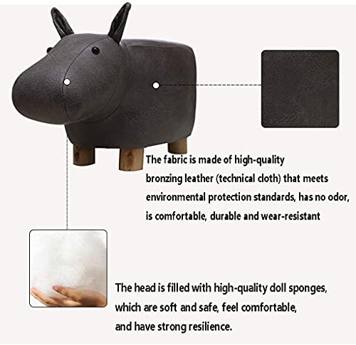 Puffs-Banqueta animal fofo, apoio para os pés pufe com almofada acolchoada macia e pés antiderrapant