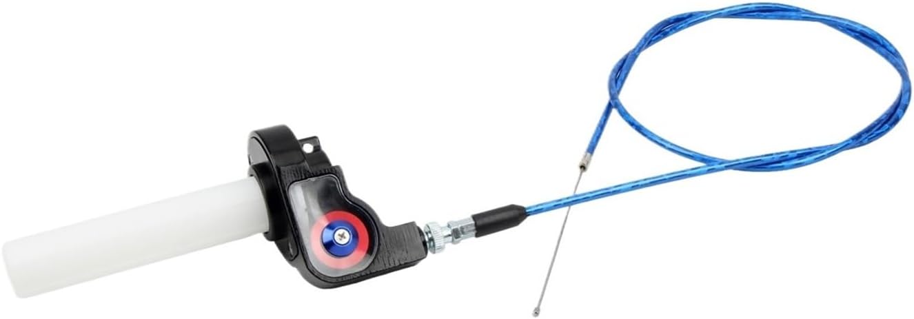 Motocross ATV Motorcycle Throttle Handle Grips 1/4 Turn Twist With Cable 1200mm(Red)