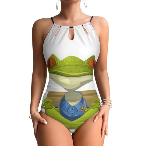 Maillots de bain une pièce femme motif grenouille rigolote