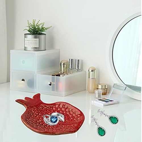 YU&CH- Spoon Rest 2 Pcs Spoon Holder for Stove Top Ceramic Spoon Rest for Kitchen Counter Spoon Rest for Stove Top Coffee Spoon Rest Pomegranate Shaped