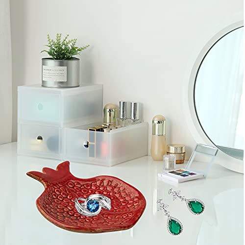 YU&CH- Spoon Rest 2 Pcs Spoon Holder for Stove Top Ceramic Spoon Rest for Kitchen Counter Spoon Rest for Stove Top Coffee Spoon Rest Pomegranate Shaped