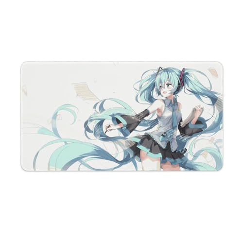 初音ミク マウスパッド ゲーミング アニメ キーボードパッド 大型 デスクマット レザー 大型 マウスパッド かわいい 防水快適性、耐久性が良い ゲームとオフィスに適している 机上用品 40X75cm