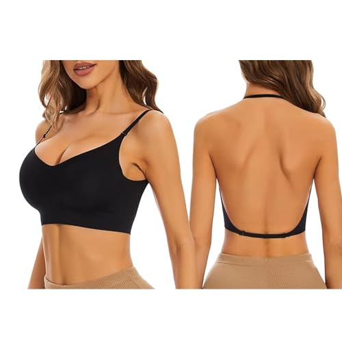 Naadloze Beha Voor Dames Met Lage Rug, Push-Up en V-Hals - Multiway-Bandjes, Zachte T-Shirt Stijl Zonder Beugel