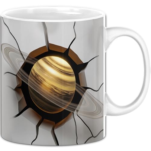 3D Saturn Tasse Geschenk Saturn Durchbruch Wand Spruch Geschenkidee für...