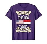 Monaco American Flag USA Monaco Roots Gifts Women Kids Men T-Shirt