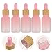 TEHAUX 5pcs 15ml Gradient Pink Frosted Glass Dropper Bottles for Essential Oils and Perfume, Mini Travel Containers for Skincare and Beauty Salon Use