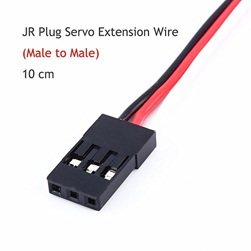 Rcmall Servo Extension Cable Lead Wire 100Mm 3.93 Inch 3 Pin Cord Male To Male Jr Plug For Futaba (Pack Of 10Pcs) #TOP2