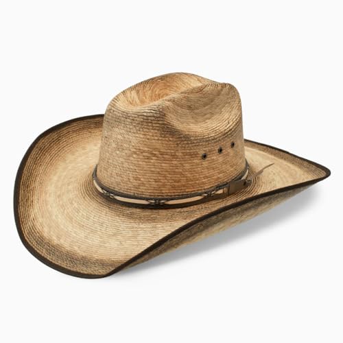 RESISTOL Amarillo Sky Palm 4-1/8' Brim Straw Cowboy Hat Palm M