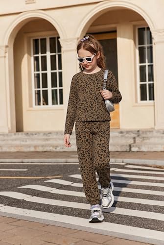 Image of Arshiner Girls 2 Piece Outfits Kids Tie Dye Sweatsuits Set Long Sleeve Shirt and Pants Set Size 5-14 Y