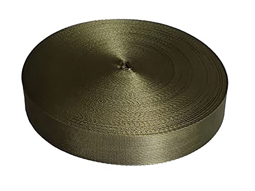MONIDOOR Nylon Webbing 1 Inch 20 Yards Durable Flat Nylon Webbing Strap for Backpack,Cargo Strap,Pet Leash or Collar,Gardening,Craft (Army Green,1 Inch,252532)