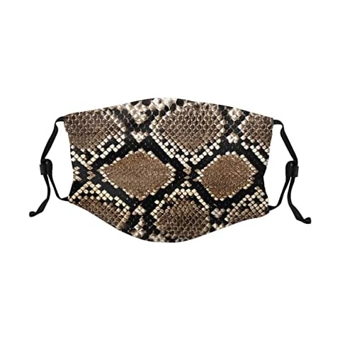Talajee Snake Skin Dyed Black And White Kids Reusable Face Mask With Adjustable Ear Loops,Washable Breathable Mask Cover,Soft Fabric Cute Fashion Madks For Girls Boys Chirldren School Outdoor Cover