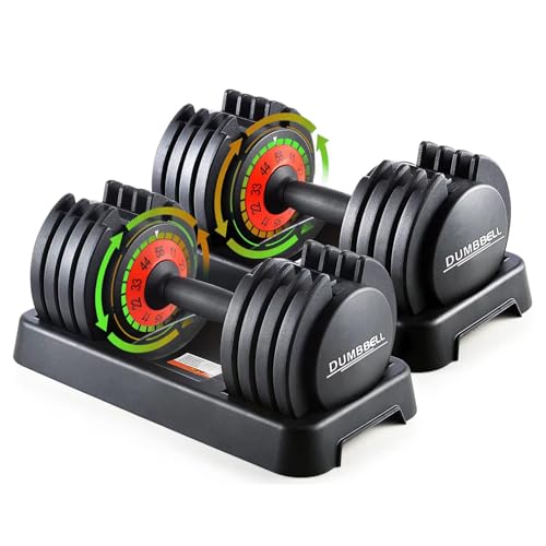 55LB pair Adjustable Dumbbell Weights, 5 in 1 Weights Dumbbell with Anti-Slip Metal Handle, Suitable for Home Gym Exercise Equipment