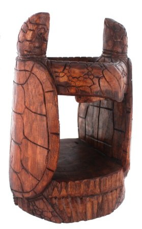 Hawaiian Double Sea Turtle Wooden Wine Holder