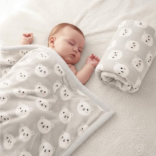Image of R for Rabbit Softkins Comfy Baby Blanket Warm Super Soft & Cozy Polyester Material Lightweight Machine Washable, 100 x 100 cms, 0+ Months for Kids Newborn Babies (Teddy Grey)
