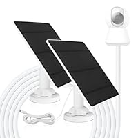 5W Solarpanel für Überwachungskamera Aussen Akku, 5V Solar Panel Kompatibel mit WYZE Battery Cam Pro, Eufy Camera und Arlo Essential/XL Spotlight Camera, Solarmodul mit Micro-USB, DC, USB-C (2 PACK)