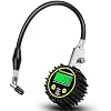 Digital Tire Pressure Gauge,ATsafepro Tire Pressure Gauge with Flexible Hose and Angled Chuck, Tire Pressure Gauge for Cars,Air Pressure Gauge - Professional Accuracy - 200 PSI