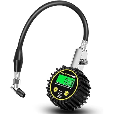 Digital Tire Pressure Gauge,ATsafepro Tire Pressure Gauge with Flexible Hose and Angled Chuck, Tire Pressure Gauge for Cars,Air Pressure Gauge - Professional Accuracy - 200 PSI