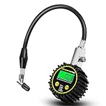 Digital Tire Pressure Gauge,ATsafepro Tire Pressure Gauge with Flexible Hose and Angled Chuck, Tire Pressure Gauge for Cars,Air Pressure Gauge - Professional Accuracy - 200 PSI, AS003S-DG04US-2