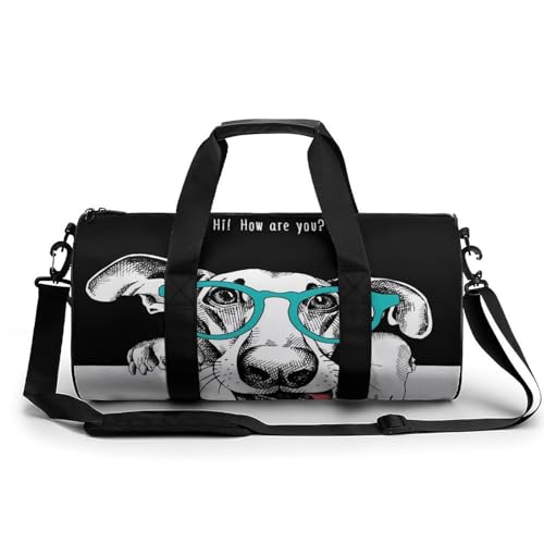 Sac de voyage chien blanc léger compact 45cm contre encombrement