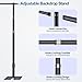 Qoolfoto Pipe and Drape Backdrop Stand, 20x10ft Heavy Duty Adjustable Background Frame with Metal Base, Back Drop Holder for Parties Photography Wedding Photoshoot Decoration - Black