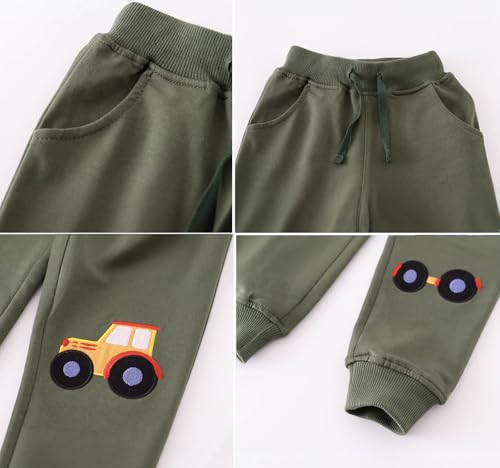 Boys Pants, Toddler 3 Pack Drawstring Elastic Sweatpants Cartoon Active Joggers2