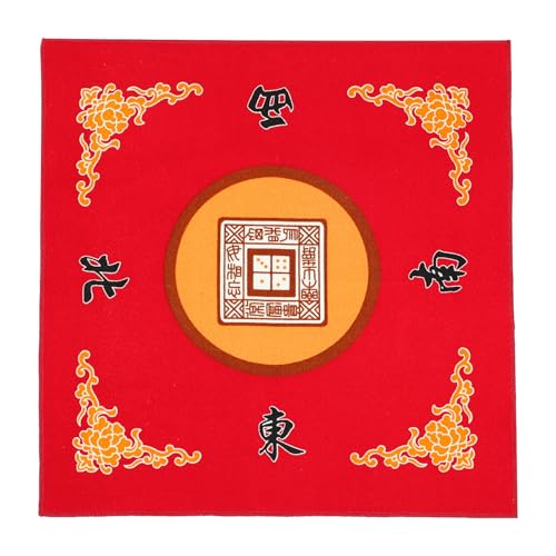 ULTECHNOVO Nappe Carrée Antidérapante Rouge 40x40 Cm pour Jeux de Mahjong et Poker, Tapis de Table de Jeu Résistant aux Taches l'usure, Nappe Décorative Légère et Portable pour Maison