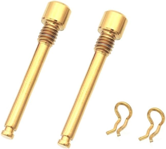 Compatible with Motocicleta Parts Bicycle Hydraulic Disc Brake Pad Bolt M4 for Titanium Alloy Pin Insert Caliper Screw 2 Circlip Retainer Cycling Accessories(Golden)