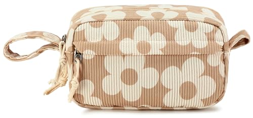 Image of Bluboon Big Capacity Pencil Case Pencil Pouch Pen Case School Supplies Cute Pencil Box Pencil Bag for Teen Girls Boys Women Man (Flower Brown)