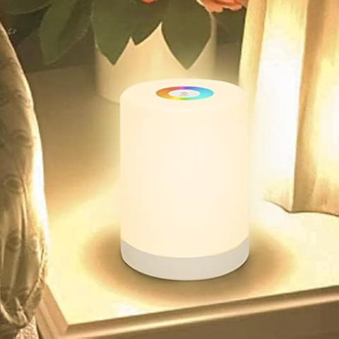 Nursery Night Light, RGB Color Changing Desktop Nightlight, Touch Night Light for Bedroom Breastfeeding, Rechargeable Portable Bedside Lamp, Birthday Gift for Baby Kids Teens Boys Girls Cover