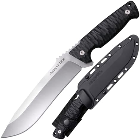 COLD STEEL 6.5" RAZORTEK / 5MM THICK / 4116SS / SATIN FINISH/BLACK GFN HANDLE/SECURE-EX™ SHEATH