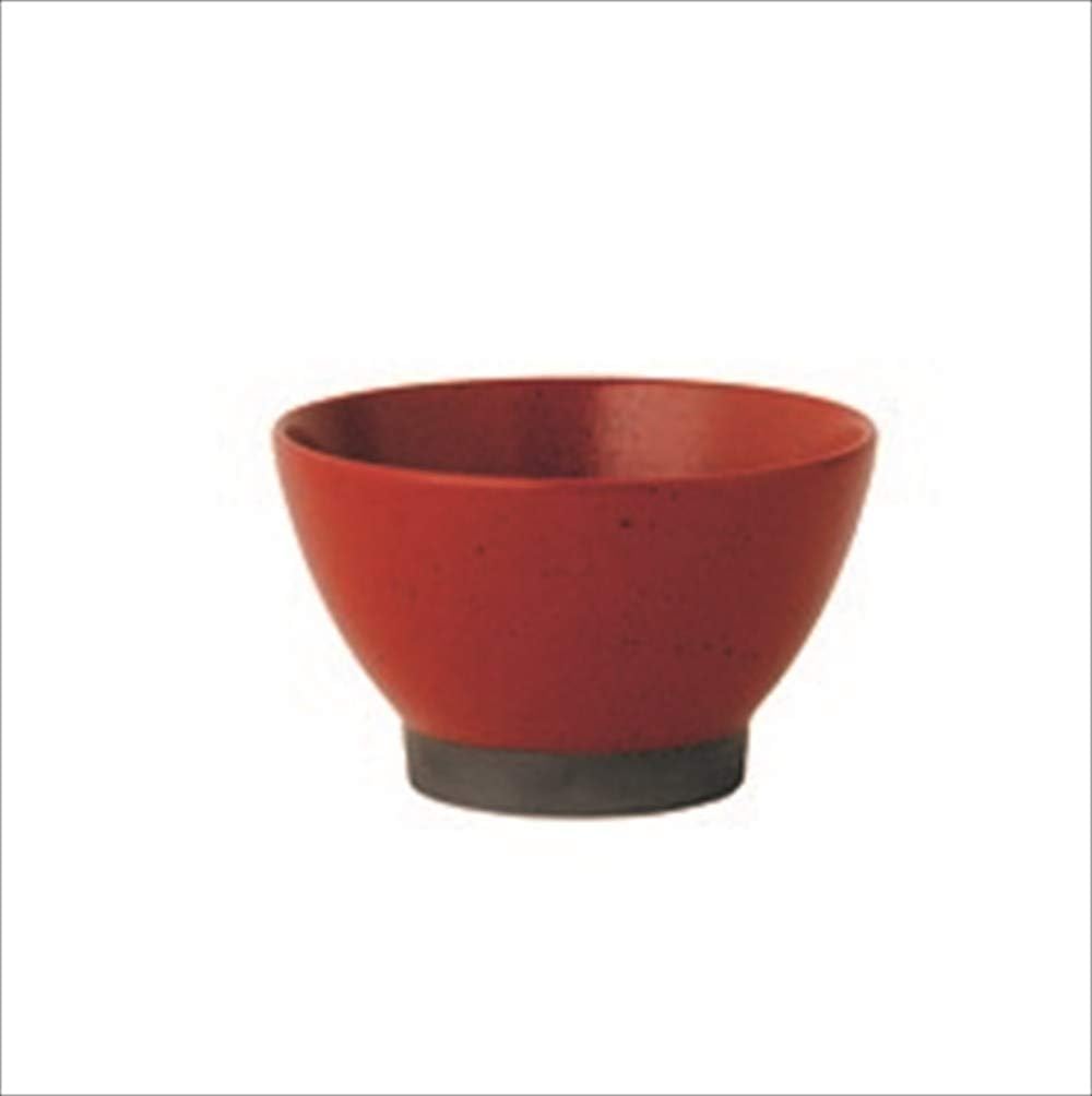 Minoru Pottery Mino Ware Red Yuzu 4.0 Rice Bowl, φ4.6 x 2.8 inches (11.8 x 7.1 cm)