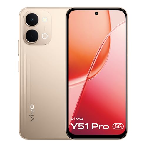 Image of vivo Y51 Pro 5G (Noble Gold, 8GB RAM, 128GB Storage) with No Cost EMI /Additional Exchange Offers