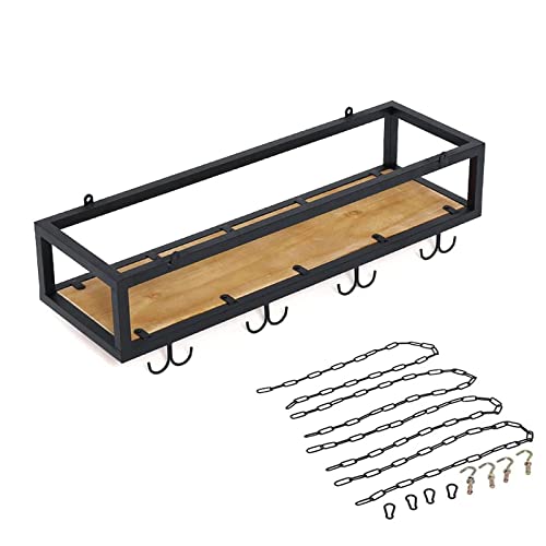 Soporte de vino industrial para techo 80 cm miniatura 6