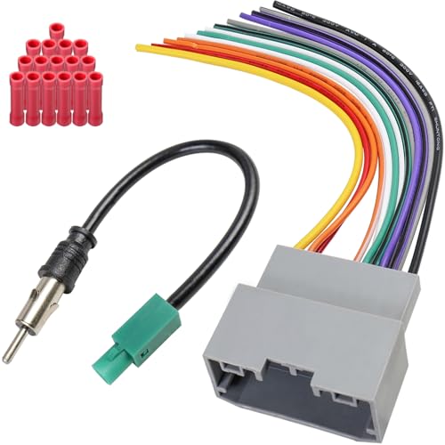 Zenoruslky Radio Wiring Harness Antenna Adapter Kit 22PIN Car Stereo Wire Connector Replacement for Dodge Grand Caravan Avenger RAM 1500 Jeep Grand Cherokee Wrangler Patriot Compass Chrysler Sebring