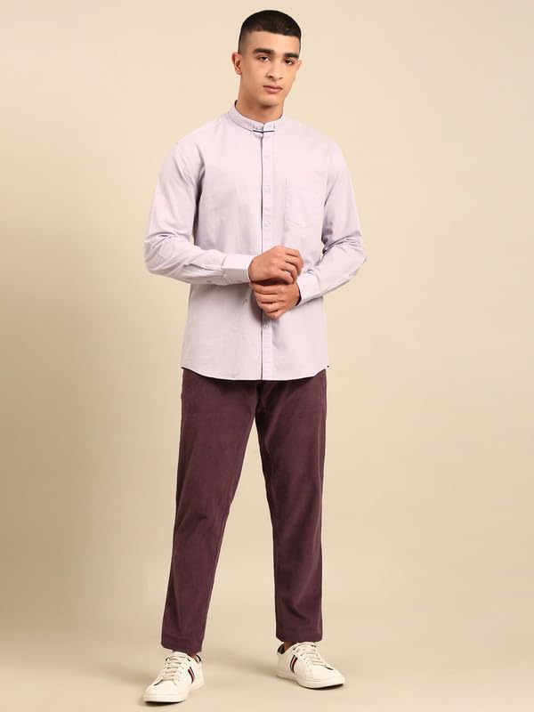 Image of Cavallo by Linen Club Men's Blended Linen Checked Contemporary Fit Full Sleeve Casual Shirt