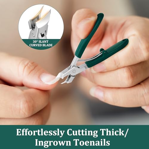 Image of Precision Slant Nail Cutter for Men Women, Stainless Steel Angled Nail Clipper with Non-Slip Grip, Compact Toenail Trimmer for Ingrown Nails