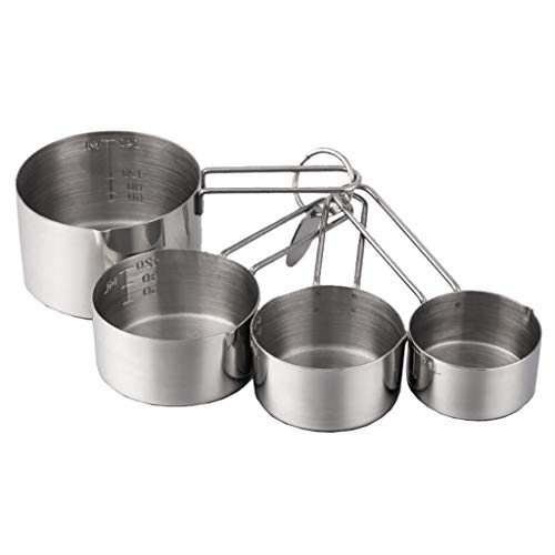 YDBC Taza Medidora, Conjunto De Cuatro Piezas Acero Inoxidable Antiséptico Antióxido Usado for Sólido con Líquido Medición