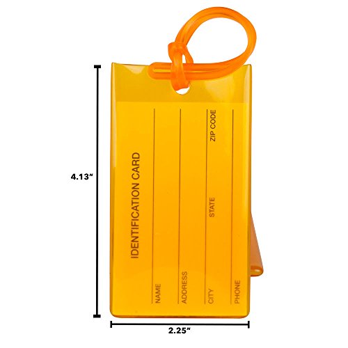 7 Pack TravelMore Luggage Tags for Suitcases, Flexible Silicone Travel ID Identification Labels Set for Bags & Baggage – Yellow