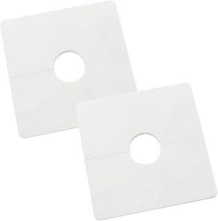 2pcs ABS Plastics Square Shaped Escutcheon Plates with 22mm Diameter Hole Wall-mounted Water Pipe Cover, White