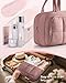Marscamd Travel Toiletry Bag for Women with Hanging Hook, Water Resistant Puffy Makeup Organizer with Leak Proof Pockets for Toiletries and Cosmetics - Dark Pink (Bag Only)