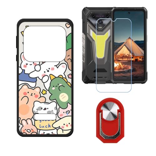BMPNLSZ �K�pUlefone Armor 34+�p+HD�����K���X�ɓK�����ėpTPU�P�[�X�A�V���J�Q���P�[�X�o���p�[�ی�o�b�N�P�[�X-�ɓK����9�d�x�X�N���C�u�h�~�X�N���[���v���e�N�^(6,95") + ���O���\�Ŕėp�I��360�x��]�\�ȃX�e���g