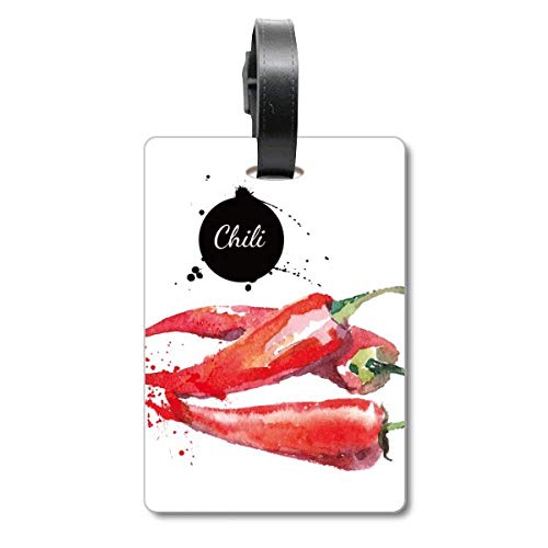 Étiquette d'identification de valise motif chili pour vos vacances et week-ends