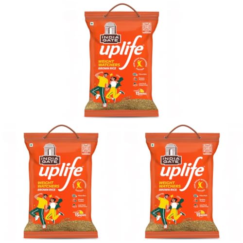 Image of India Gate Uplife Weight Watchers Brown Rice, 5kg (Pack of 3)